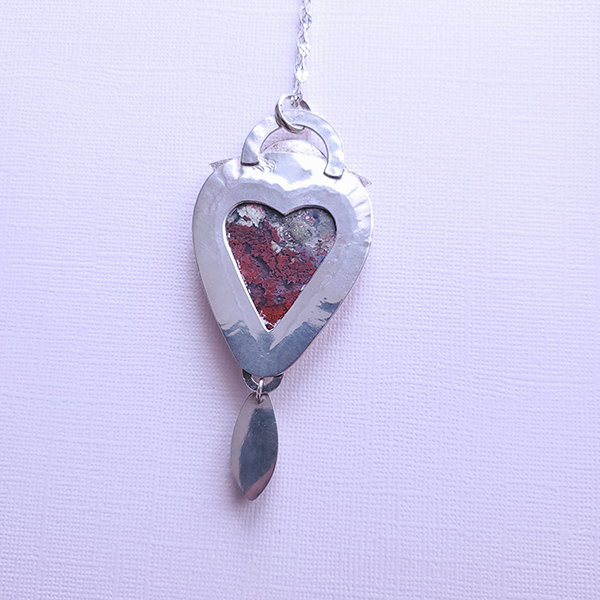 Heart and Heros Pendant D With Moss Agate and Garnet