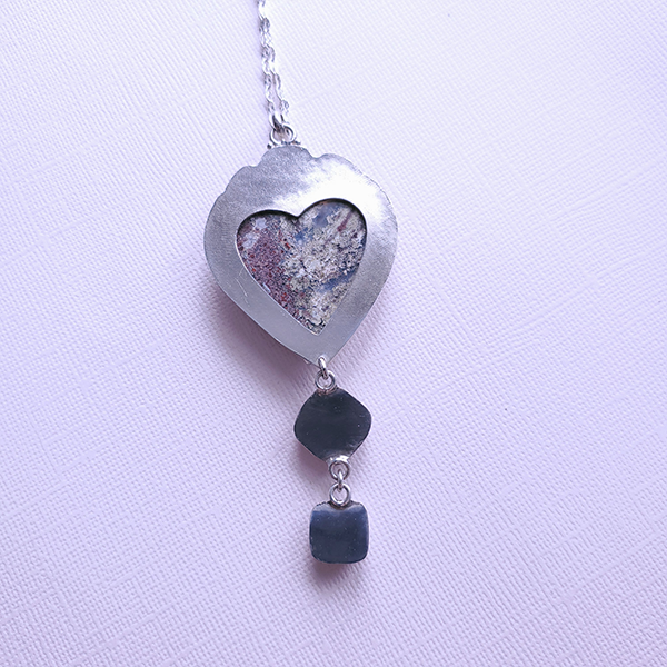 Hearts and Heroes Pendant (E) with Rose Quartz and Labradorite