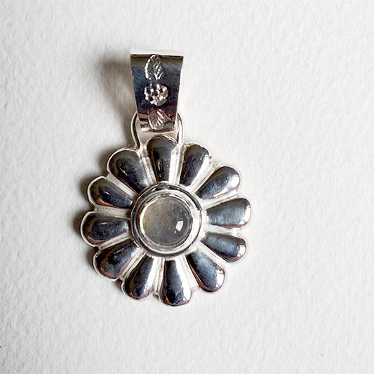 Potted Plants Silver Daisy and Labradorite Pendant 3