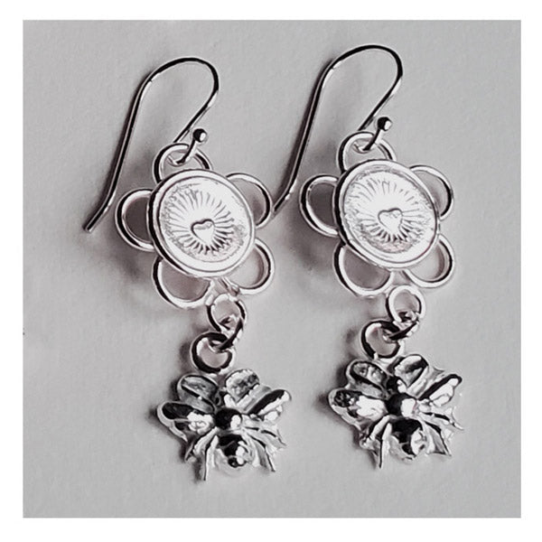 Love Blossoms Gift set 3 Silver Earrings and Necklace