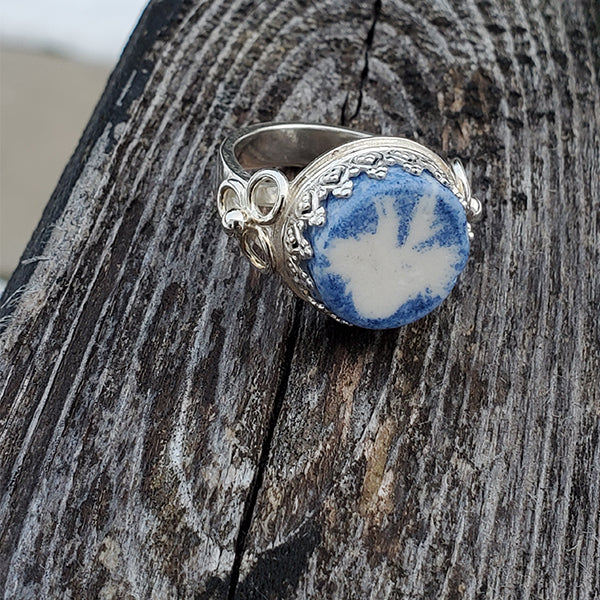 Porcelain and Silver Ring Size