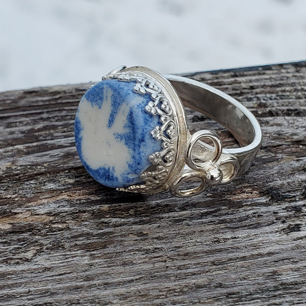 Porcelain and Silver Ring Size